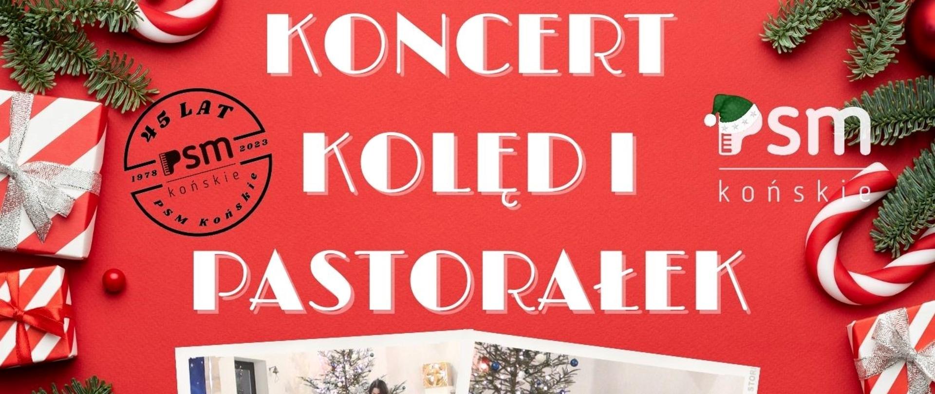 Baner świąteczny na czerwonym tle