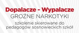 szkolenie dla pedagogów, Dopalacze - wypalacze, groźne narkotyki.