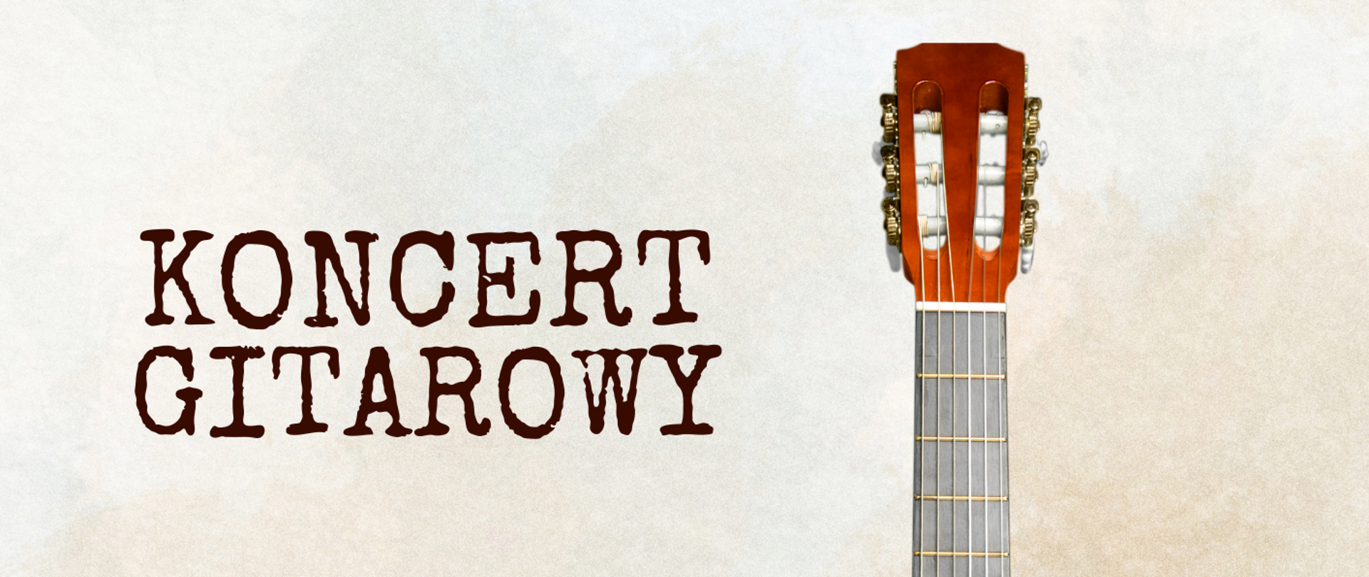 Koncert gitarowy, który odbędzie się 10 marca 2023 r. w Auli PSM I st. w Biłgoraju. Centralnie widoczna gitara.