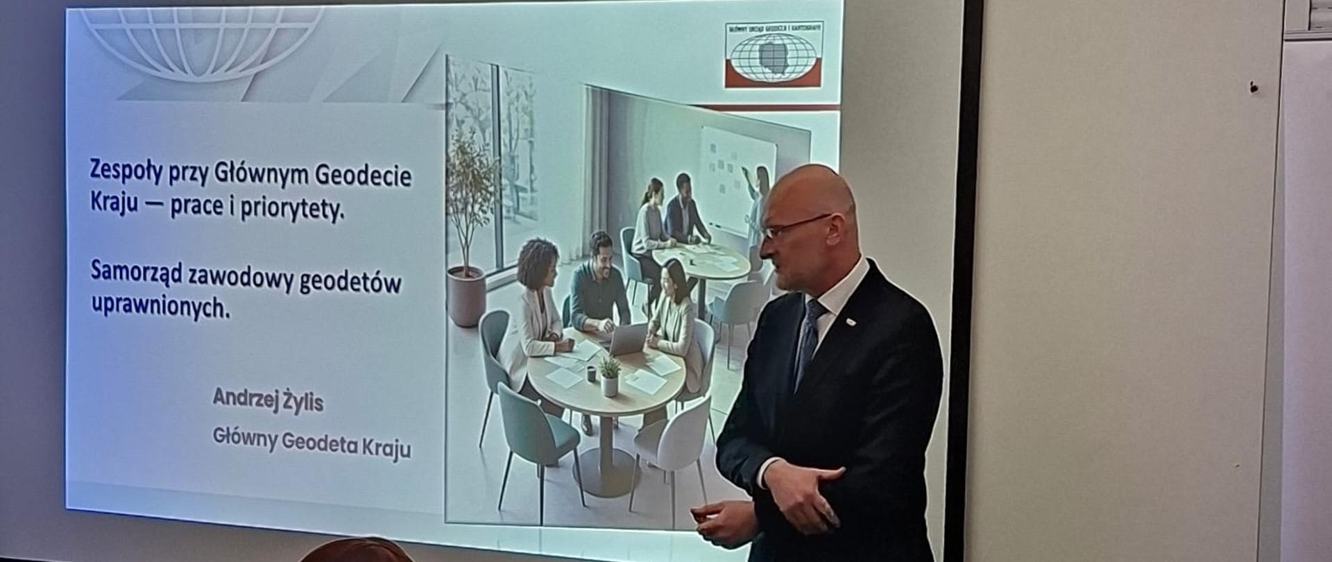 GGK Andrzej Żylis podczas prezentacji na seminarium w Uniejowie