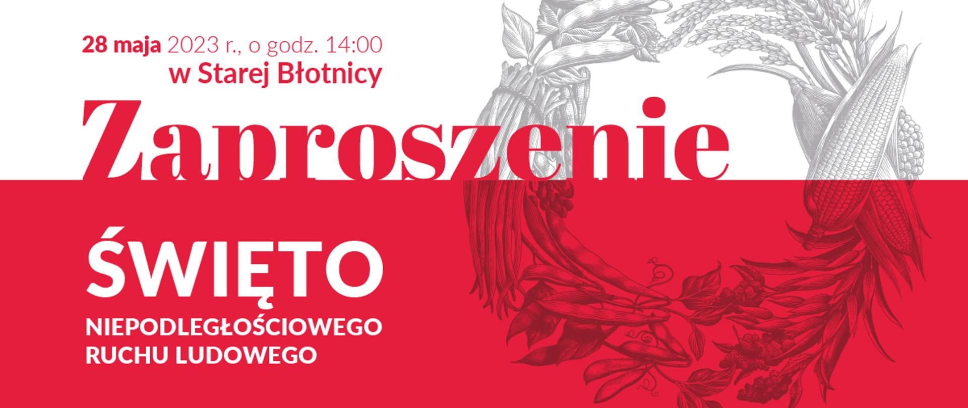 wieniec z płodów rolnych na tle biało czerwonym