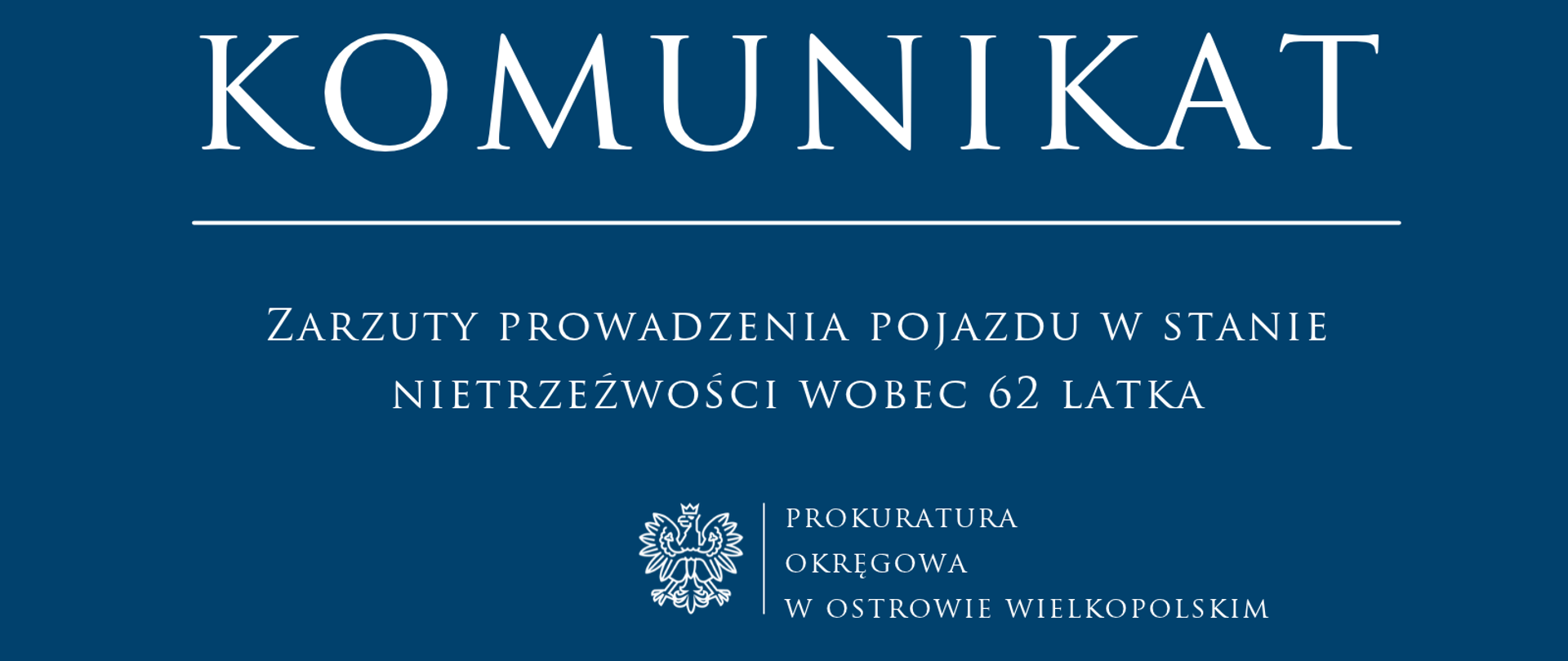 Zarzuty prowadzenia pojazdu wstanie nietrzeźwości wobec 62 latka