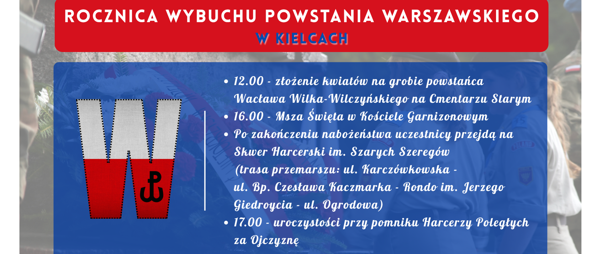 Obchody rocznicy wybuchu Powstania Warszawskiego w Kielcach