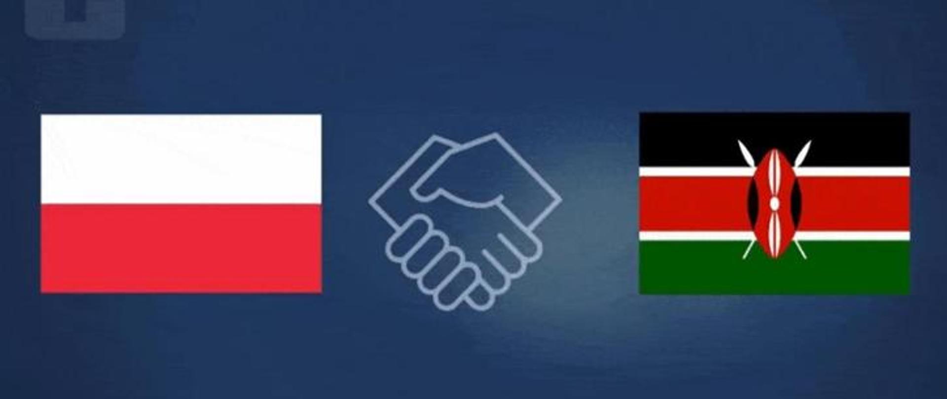 two flags Polish and Kenyan