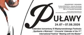 Plakat ze szczegółami festiwalu i grafiką skrzypiec po prawej stronie