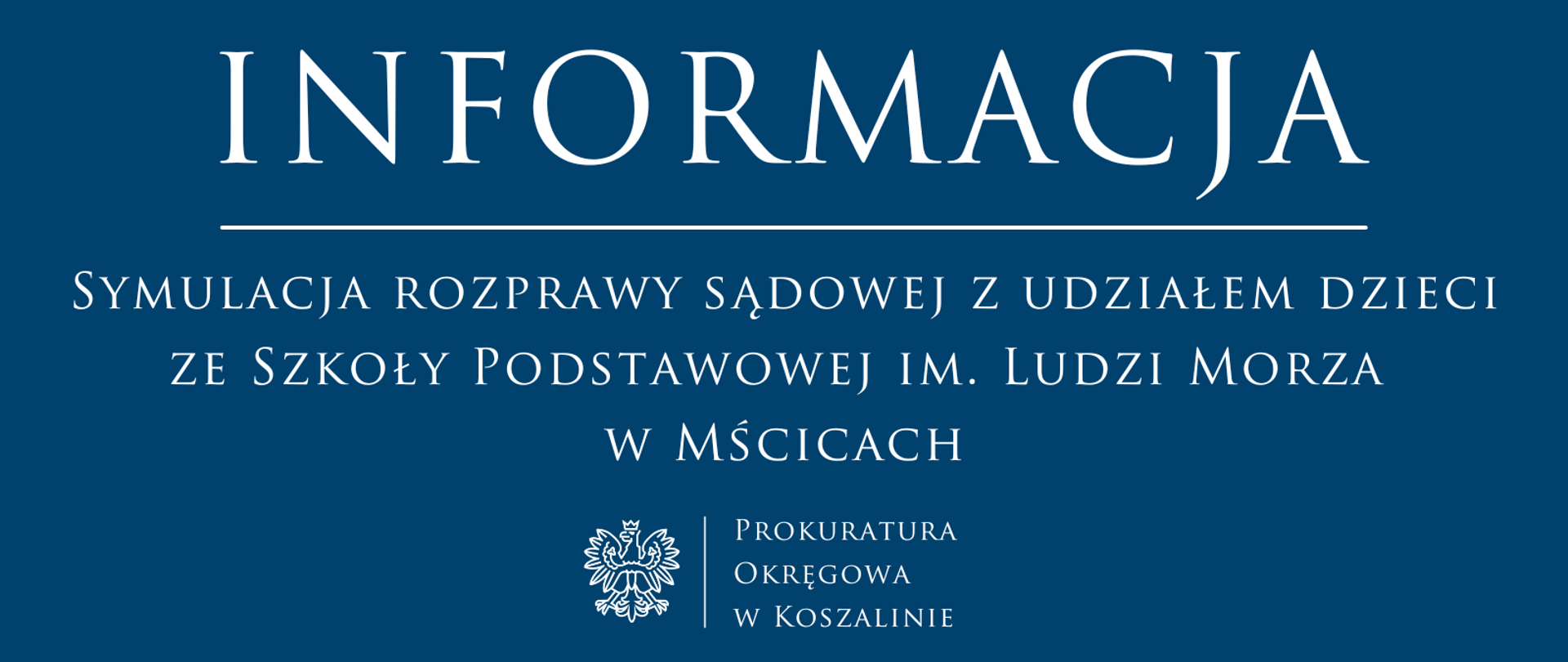 Symulacja rozprawy sądowej z udziałem dzieci ze Szkoły Podstawowej im. Ludzi Morza w Mścicach