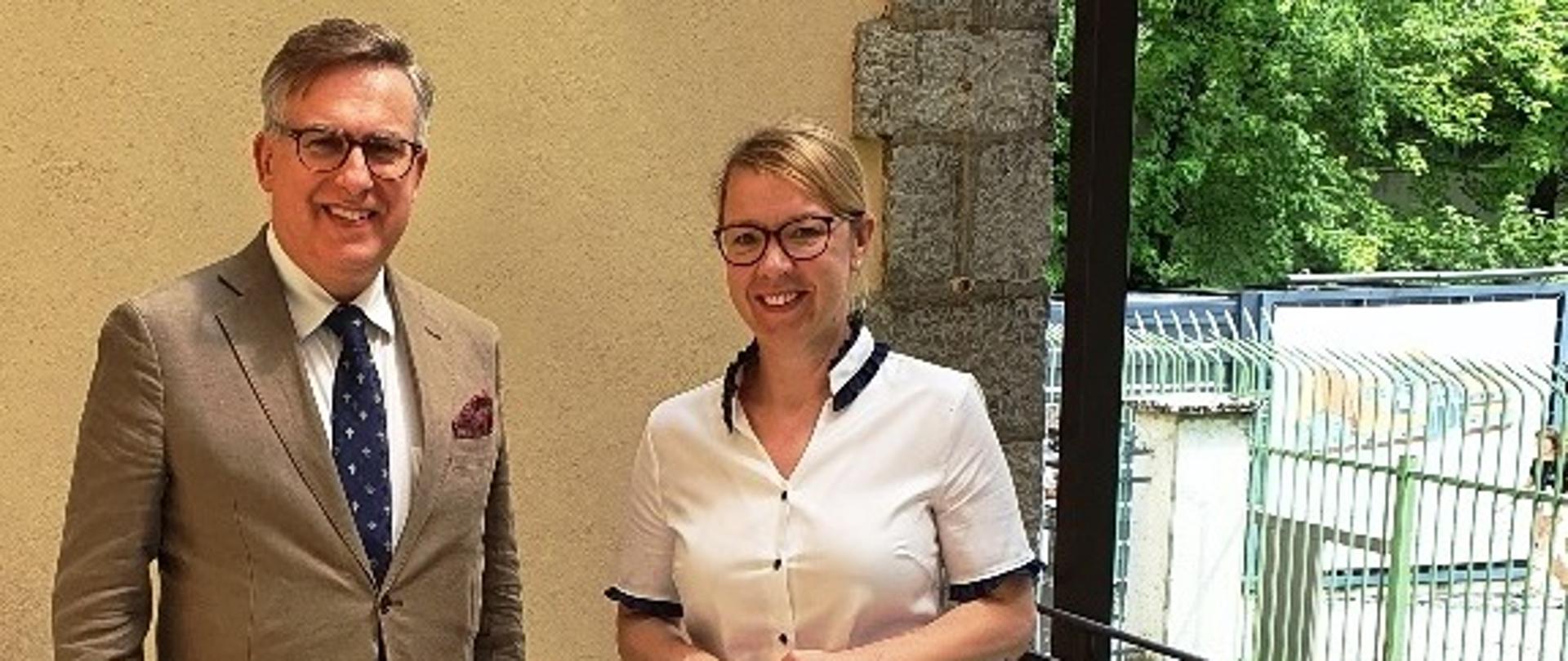 Ambasador Krzysztof Olendzki i Minister Helena Jaklitsch