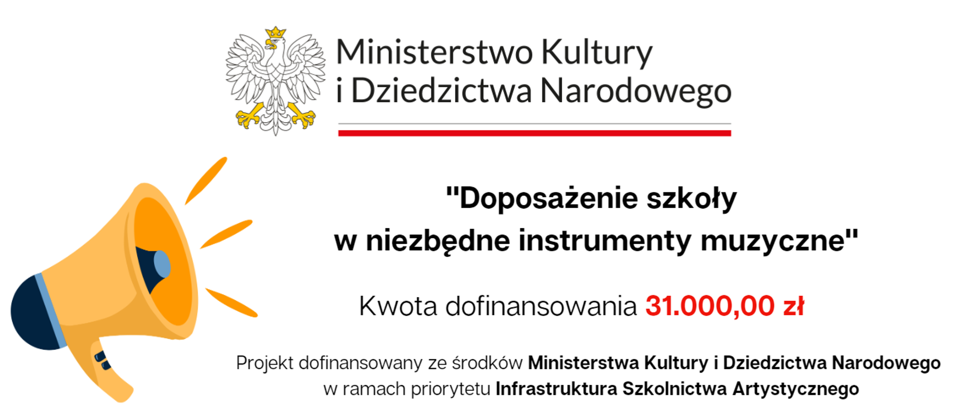 Zdjęcie ma białe tło. U góry znajduje się logo MKiDN. Poniżej widnieje informacja o dofinansowaniu MKiDN. W lewym dolnym rogu widać ikonę głośnika. 