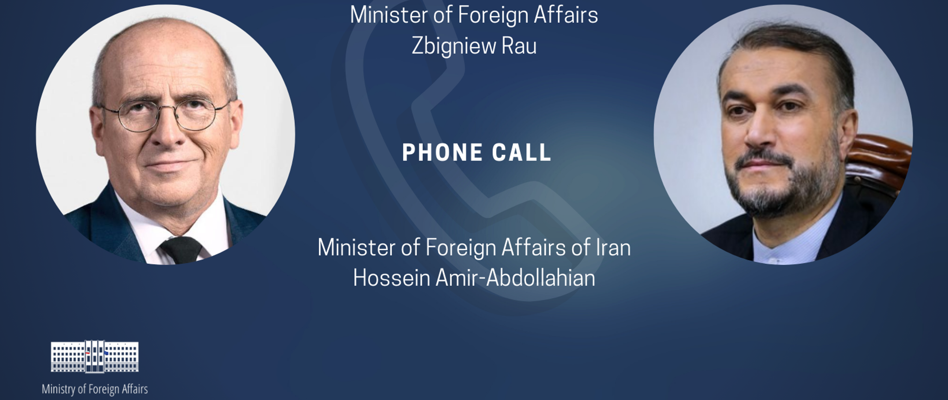 Rozmowa telefoniczna ministrów spraw zagranicznych Polski i Iranu