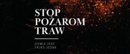 Zdjęcie przedstawia plakat promujący akcję STOP POŻAROM TRAW.