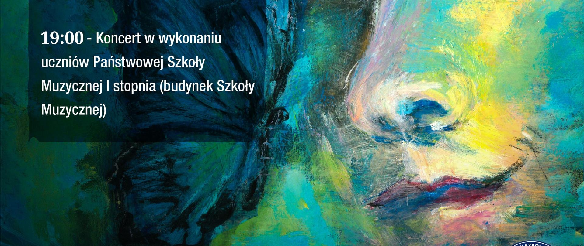 kolorowa grafika przedstawiająca twarz, zbliżenie na oczy w artystycznym i malarskim stylu, od góry tytuł i zarazem wydarzenie kulturalne, poniżej od lewej program godzinny oraz wyszczególnieni na dole organizatorzy, patroni medialni, sponsorzy z kolorowymi logami