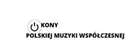 Zdjęcie logo konkursu Ikony Polskiej Muzyki Współczesnej; na białym tle czarny napis