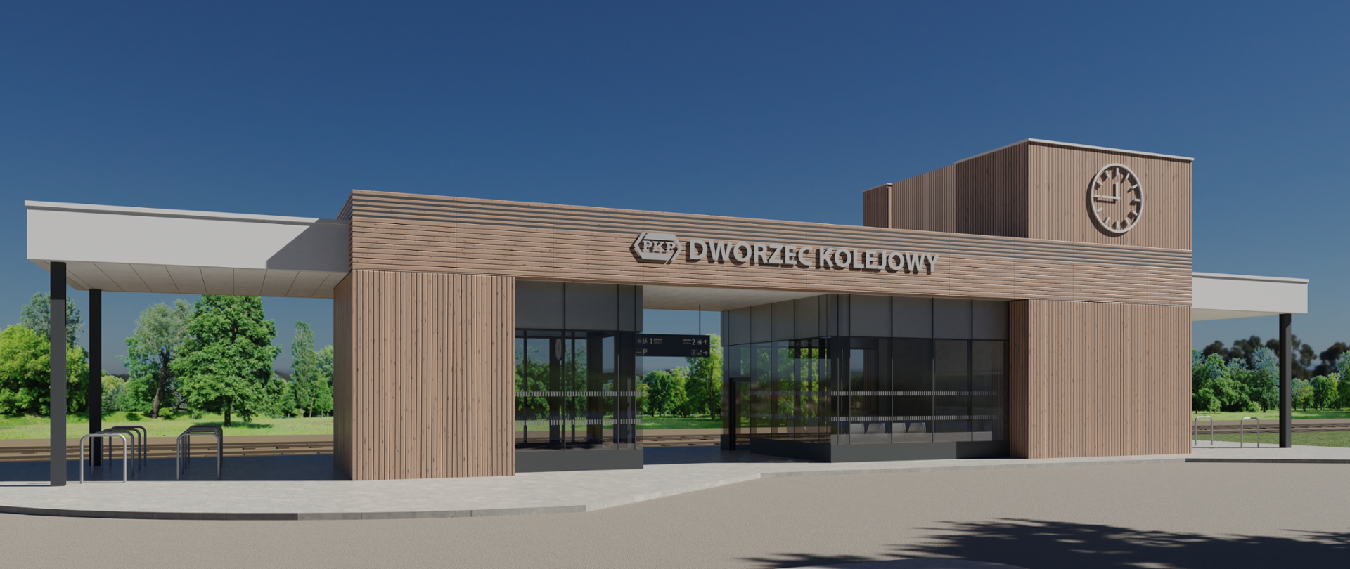 Wizualizacja dworca kolejowego w Sadurkach