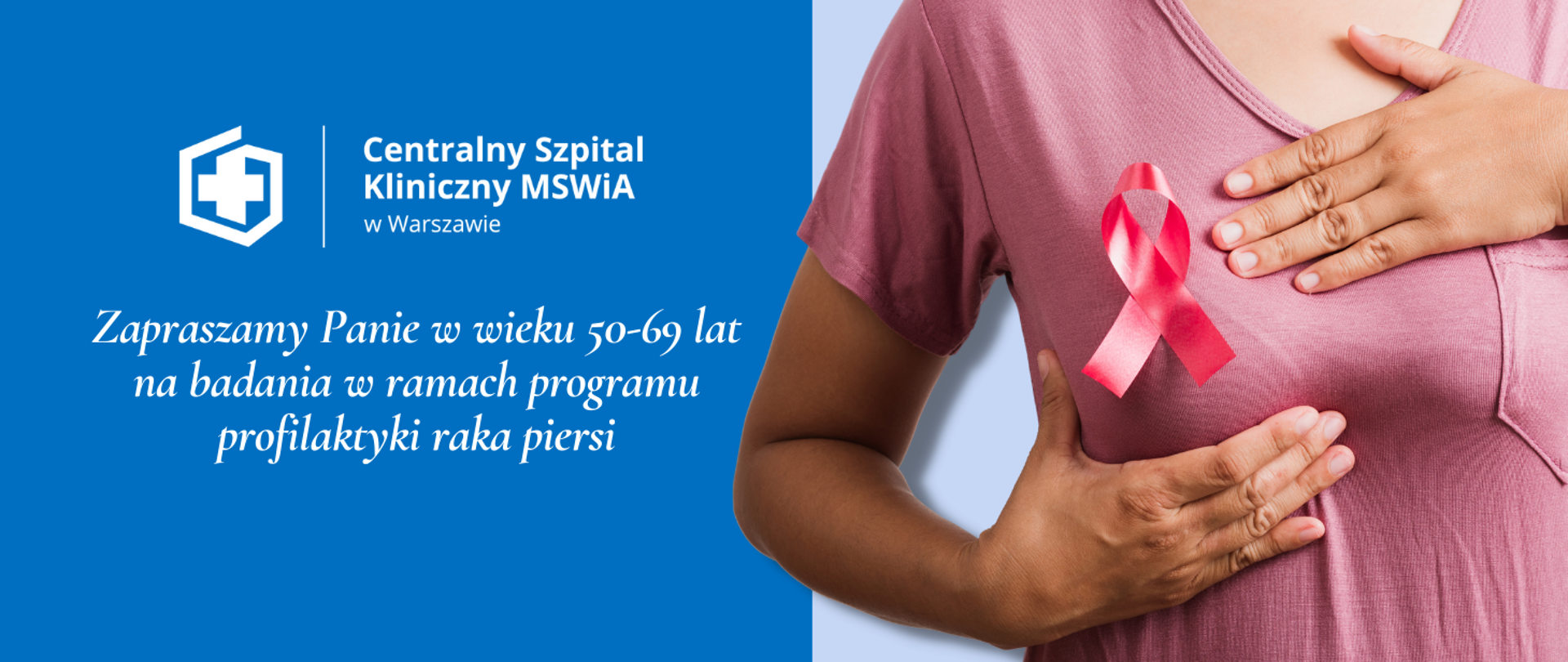 Zapraszamy Panie w wieku 50-69 lat na badania w ramach programu profilaktyki raka piersi

