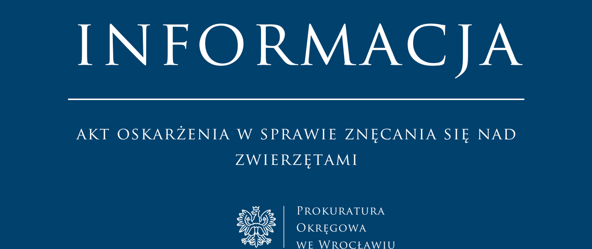 Akt oskarżenia w sprawie znęcania się nad zwierzętami. 