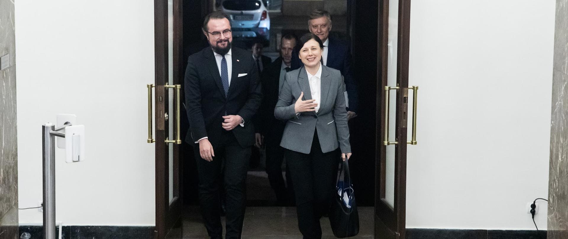 spotkanie wiceministra Jabłońskiego z wiceprzewodniczacą KE V. Jurovą 