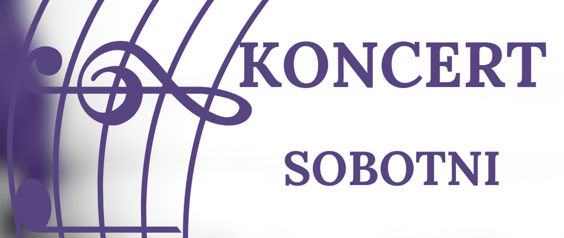Plakat posiada białe tło. Z lewej strony znajduje się pionowa pięciolinia z kluczem wiolinowym oraz nutami. Z prawej strony widnieją napisy informujące o Koncercie, dacie i godzinie oraz zaproszenie.