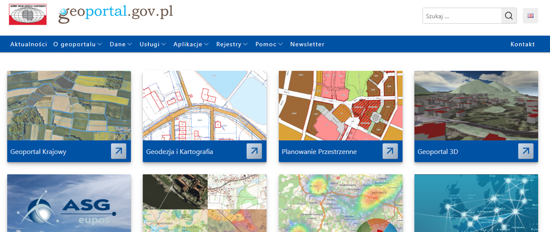 Obrazek przedstawiający widok strony geoportal.gov.pl