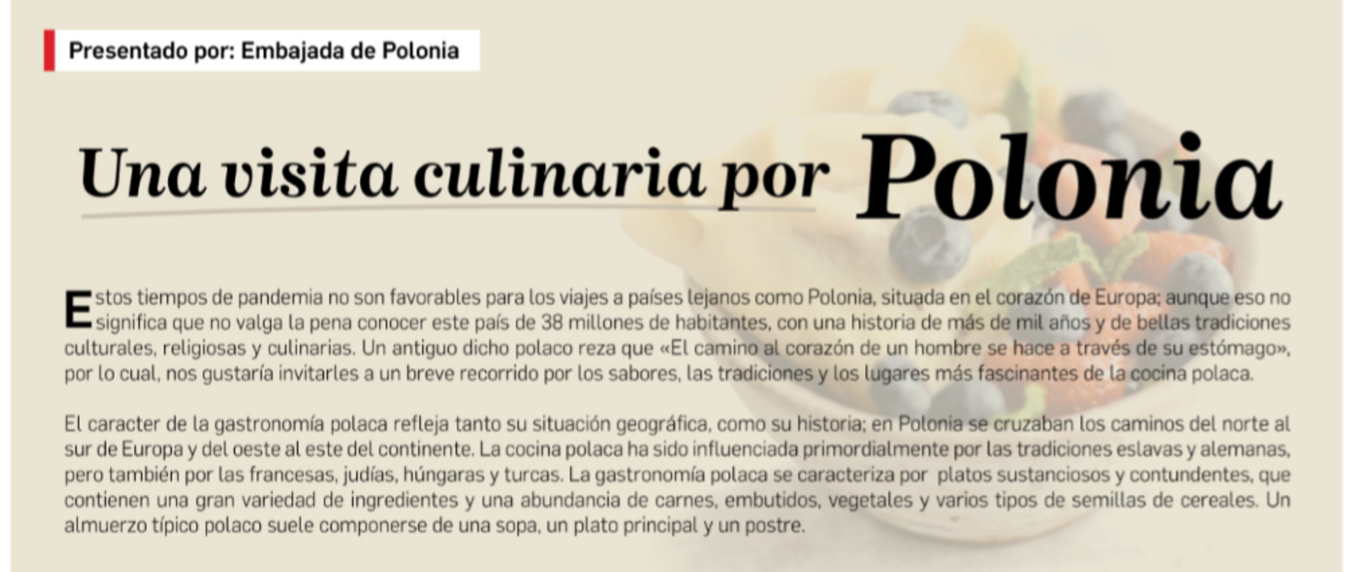 Articulo sobre la cocina polaca