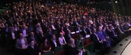 Konferencja inaugurująca Fundusze Europejskie dla Podlaskiego, uczestnicy spotkania siedzą w auli Filharmonii Białostockiej
