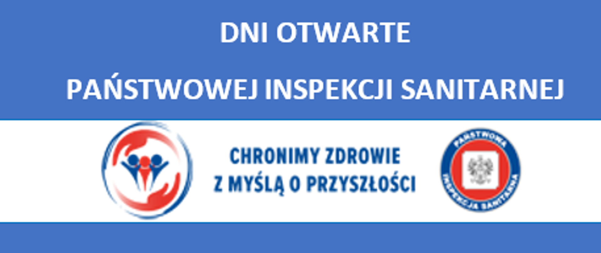 symbole czerwono-niebieskie państwowej inspekcji sanitarnej