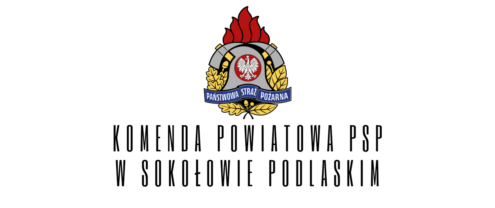 na białym tle logo KP PSP w Sokołowie Podlaskim