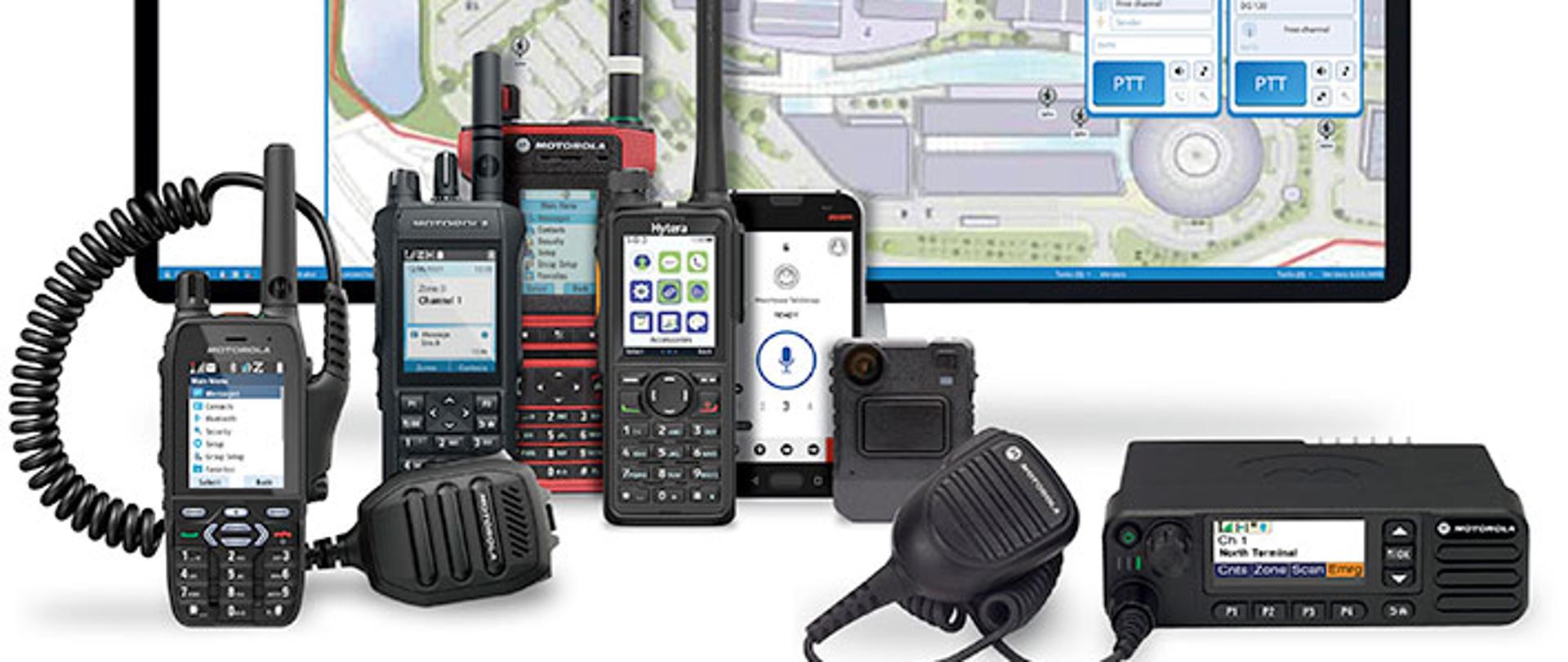 Szereg różnych modeli radiotelefonów DMR wraz z aplikacją do ich obsługi.