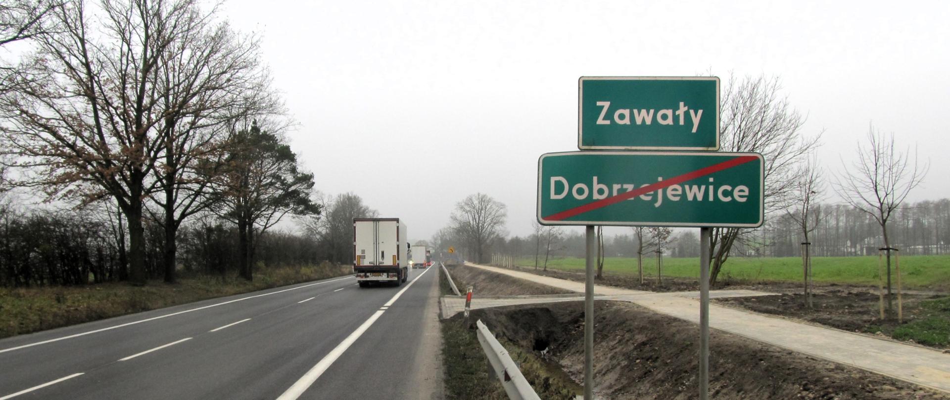 DK Zawały - Dobrzejewice - chodnik wybudowany