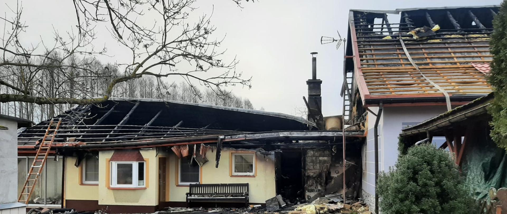 Pożar domu jednorodzinnego w miejscowości Ruda Rzeczka