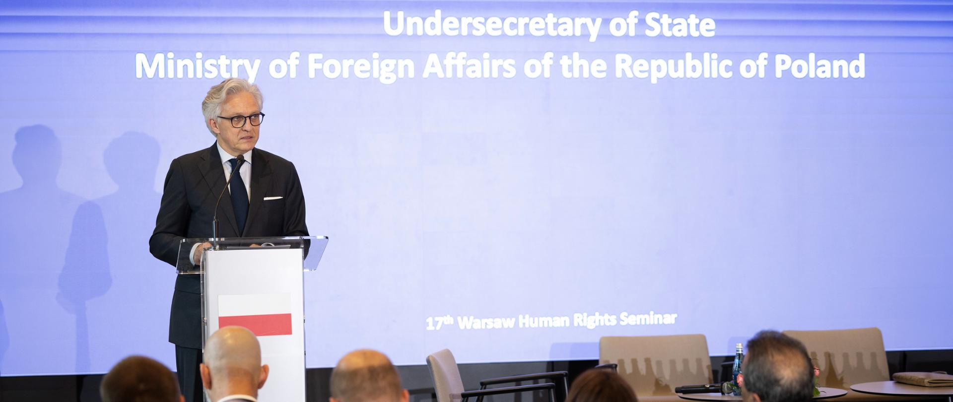 Podsekretarz Stanu Artur Harazim na otwarciu XVII Warszawskiego Seminarium Praw Człowieka