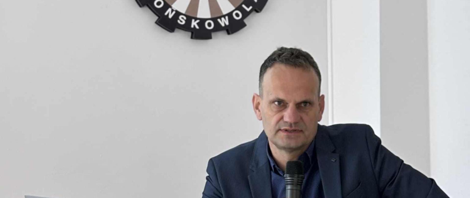 Pan Mirosław Nakonieczny podczas wystąpienia w Centrum Innowacyjno-Szkoleniowym LODR w Końskowoli