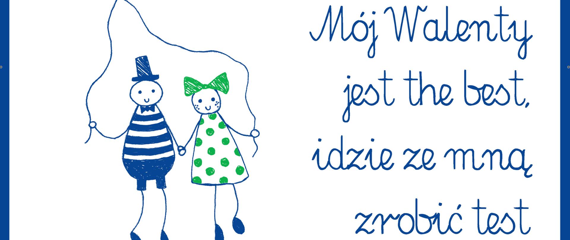 Grafika przedstawia rysunek pary trzymającej wstążeczkę czerwoną - symbol solidarności z osobami chorymi na AIDS
