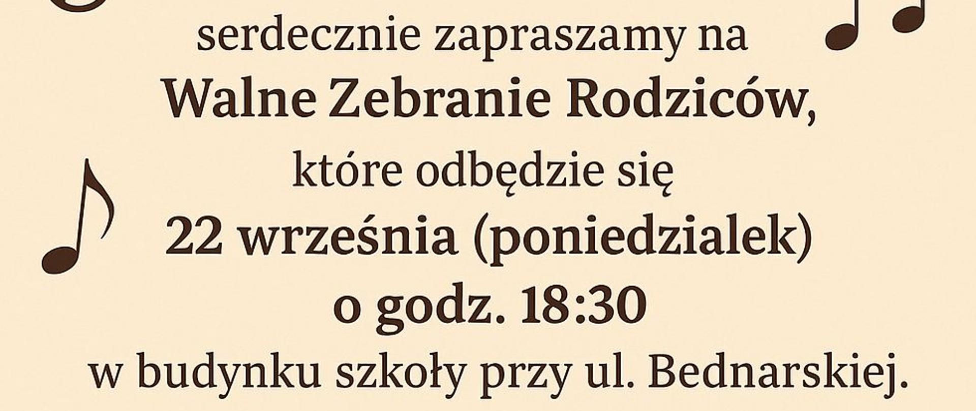 Afisz - Zebranie Rady Rodziców - 22.09.2025, godz 18.30, Bednarska 11
