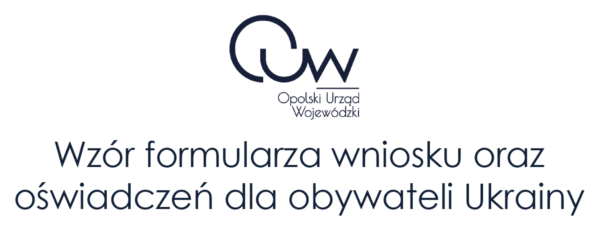 Grafika z logotypem Opolskiego Urzędu Wojewódzkiego oraz wzór oświadczenia