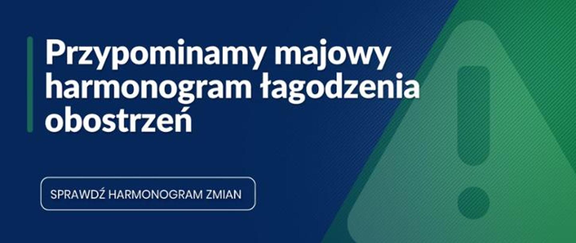 Przypominamy majowy harmonogram łagodzenia obostrzeń