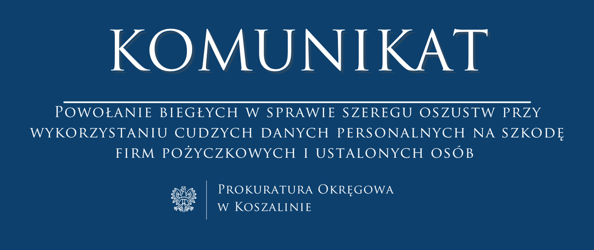 Powołanie biegłych w sprawie szeregu oszustw przy wykorzystaniu cudzych danych personalnych na szkodę firm pożyczkowych i ustalonych osób 