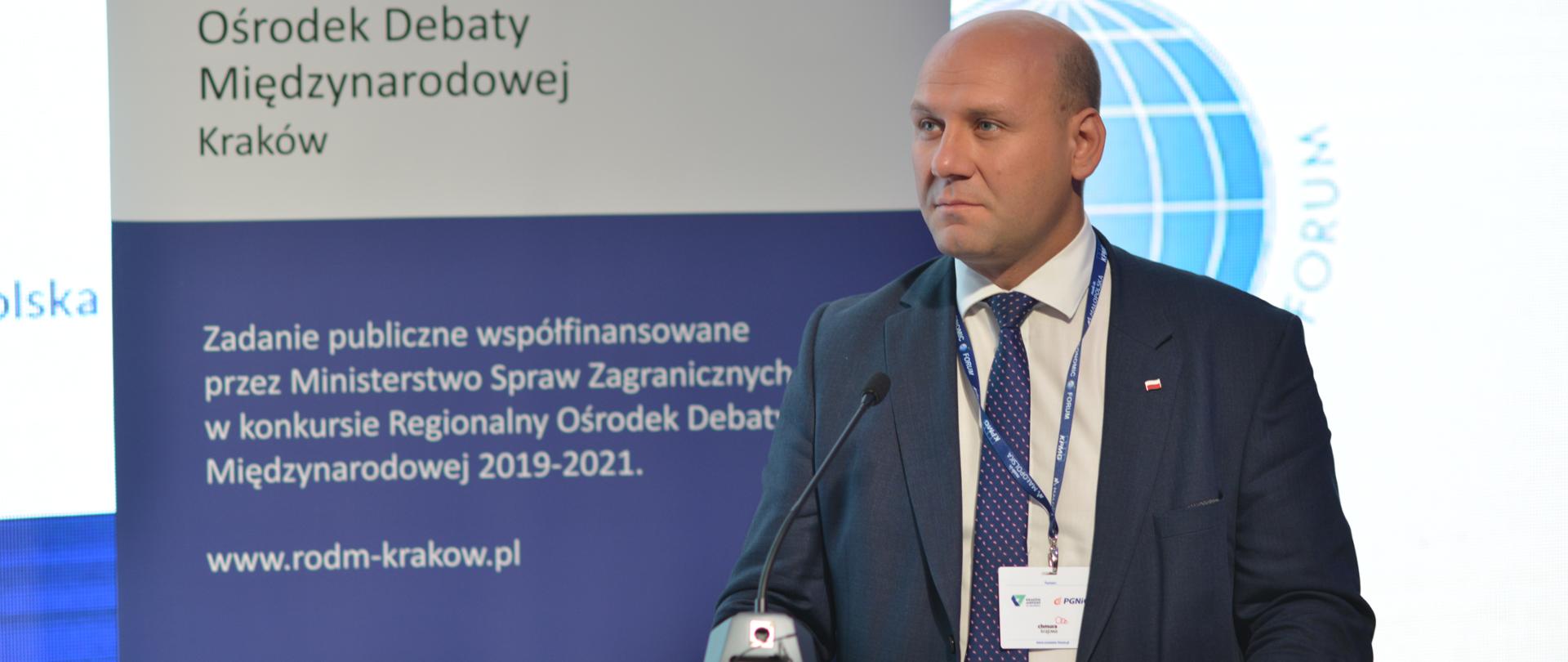 Deputy Minister Szymon Szynkowski vel Sęk on the Three Seas Initiative in Nowy Sacz 