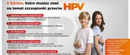 Grafika Ministerstwa Zdrowia przedstawiająca korzyści wynikające z zaszczepienia się przeciwko HPV