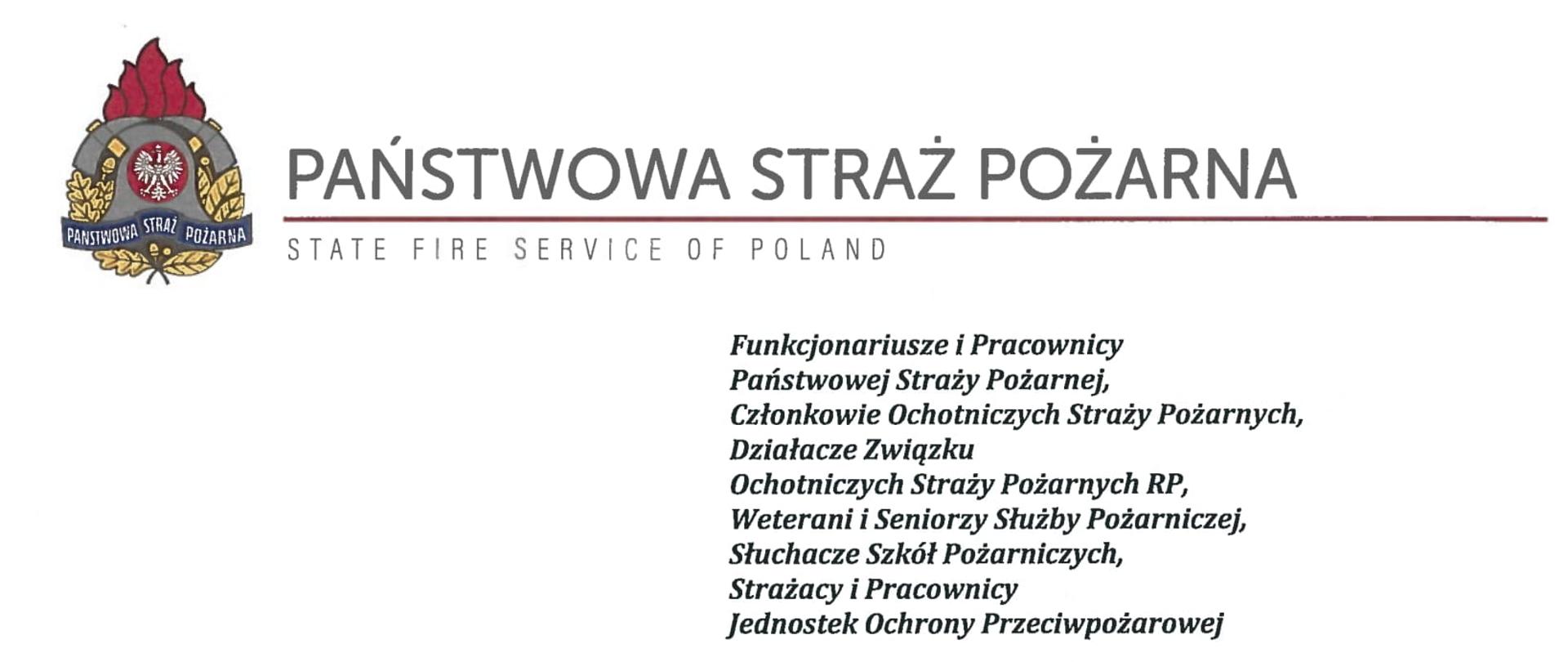 Życzenia Kierownictwa Komendy Głównej Państwowej Straży Pożarnej z okazji Dnia Strażaka