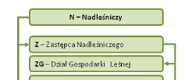 fragment schematu organizacyjnego Nadleśnictwa Giżycko