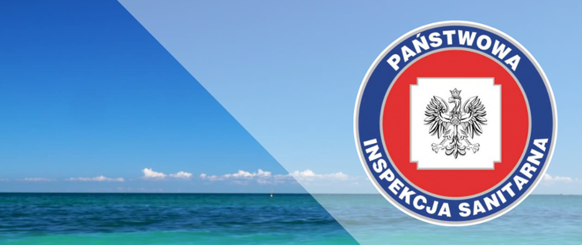 Logo Inspekcji Sanitarnej na tle morza