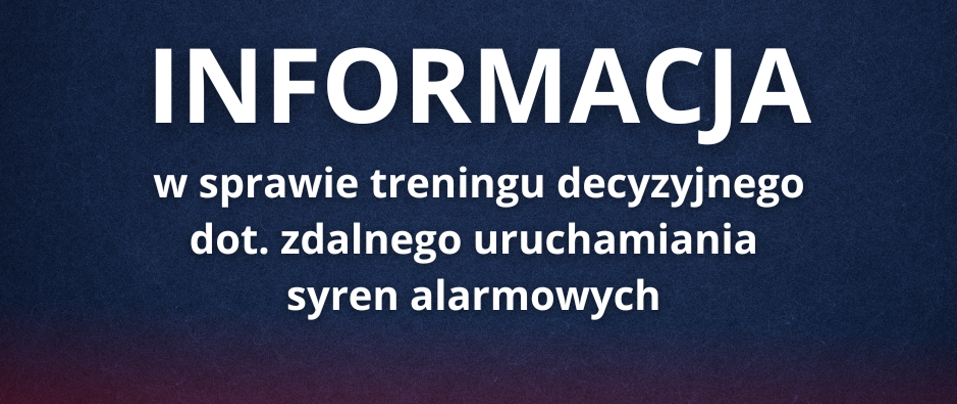 Informacja - trening decyzyjny