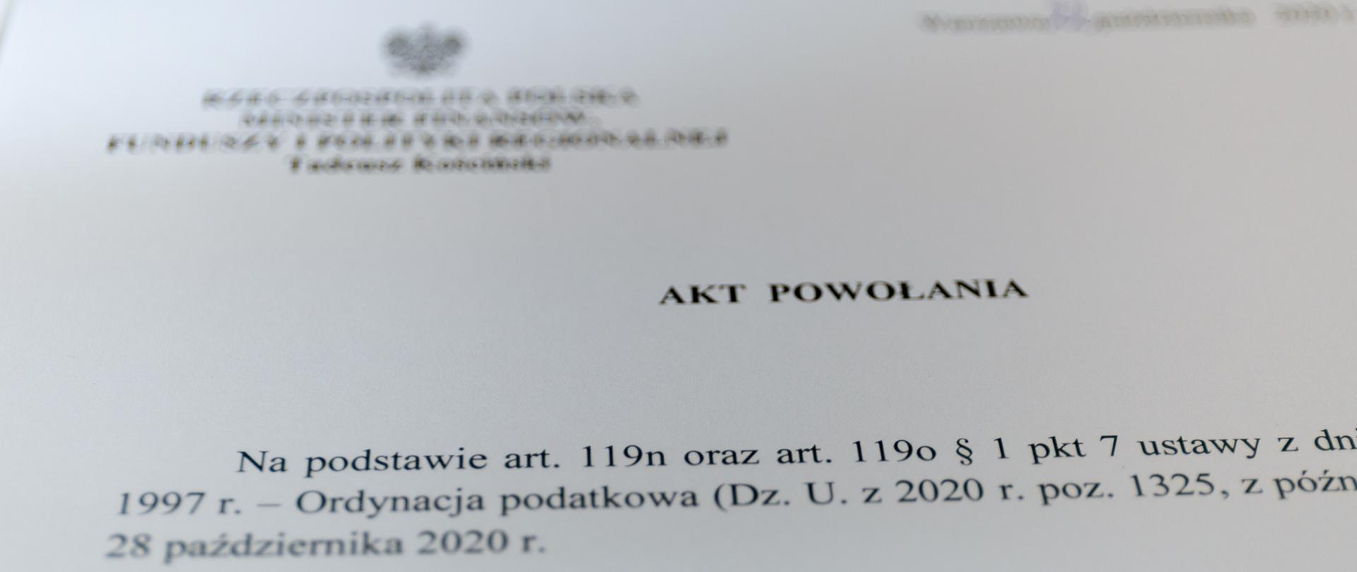 Fragment aktu powołania do Rady 
