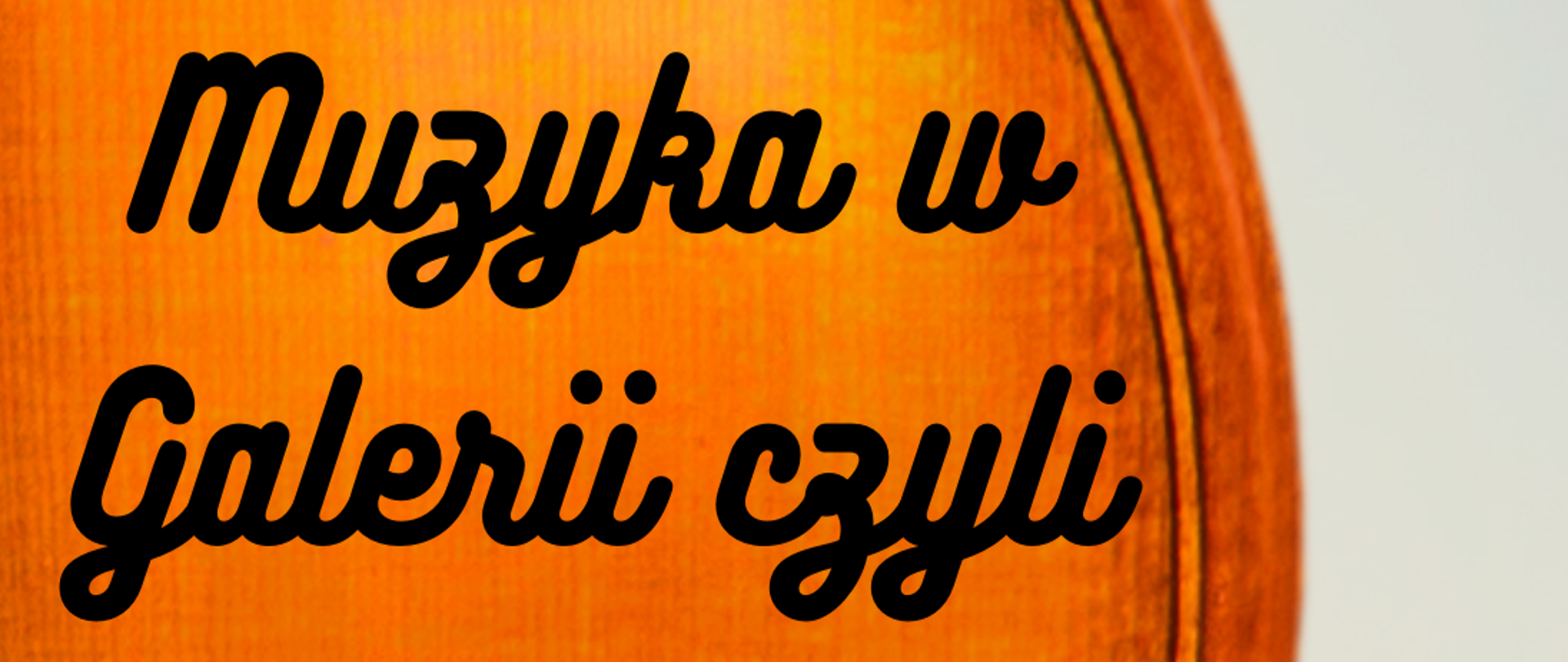 Jasny plakat przedstawiający grafikę pudła rezonansowego skrzypiec po lewej stronie, w górnej części logotypy Szkoły oraz Wojewódzkiej Biblioteki Publicznej, w centralnej części informacja o wykonawcach, dacie, godzinie oraz miejscu koncertu, w dolnej części logotypy patronów medialnych: Radio Opole, Radio DOXA, Nowej Trybuny Opolskiej, portalu informacyjnego opowiecie.info oraz ecovision.tv, o!polska