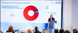Dr Agnieszka Glapiak omawia wyniki ankiety.