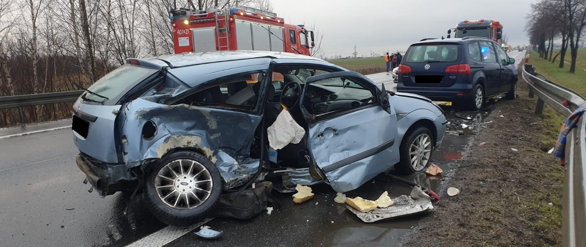 Wypadek drogowy na DK 94 w pobliżu miejscowości Skarbimierz