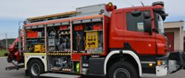 Samochód ciężki ratownictwa technicznego marki SCANIA wchodzący w skład Specjalistycznej Grupy Ratownictwa Technicznego "Chrzanów"