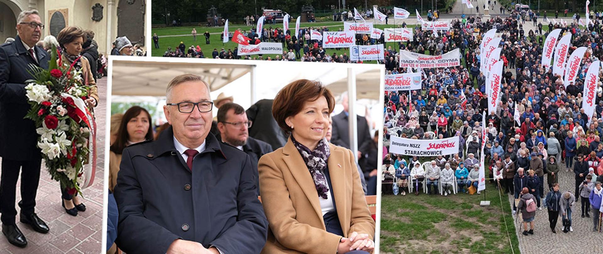 Kolaż zdjęć z 39, Pielgrzymki Ludzi Pracy na Jasną Górę