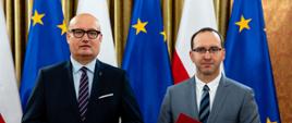 Minister Zbigniew Hoffman i Sekretarz Stanu Stanisław Żaryn - powołany na pełnomocnika rządu ds. bezpieczeństwa przestrzeni informacyjnej RP