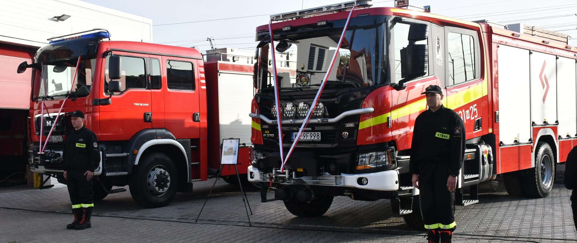 Przekazanie ciężkich samochodów ratowniczo-gaśniczych do Komendy Powiatowej PSP w Nowym Dworze Mazowieckim oraz OSP Nowy Dwór Mazowiecki